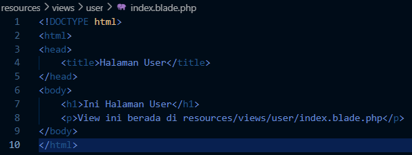 Isi file index blade untuk halaman user