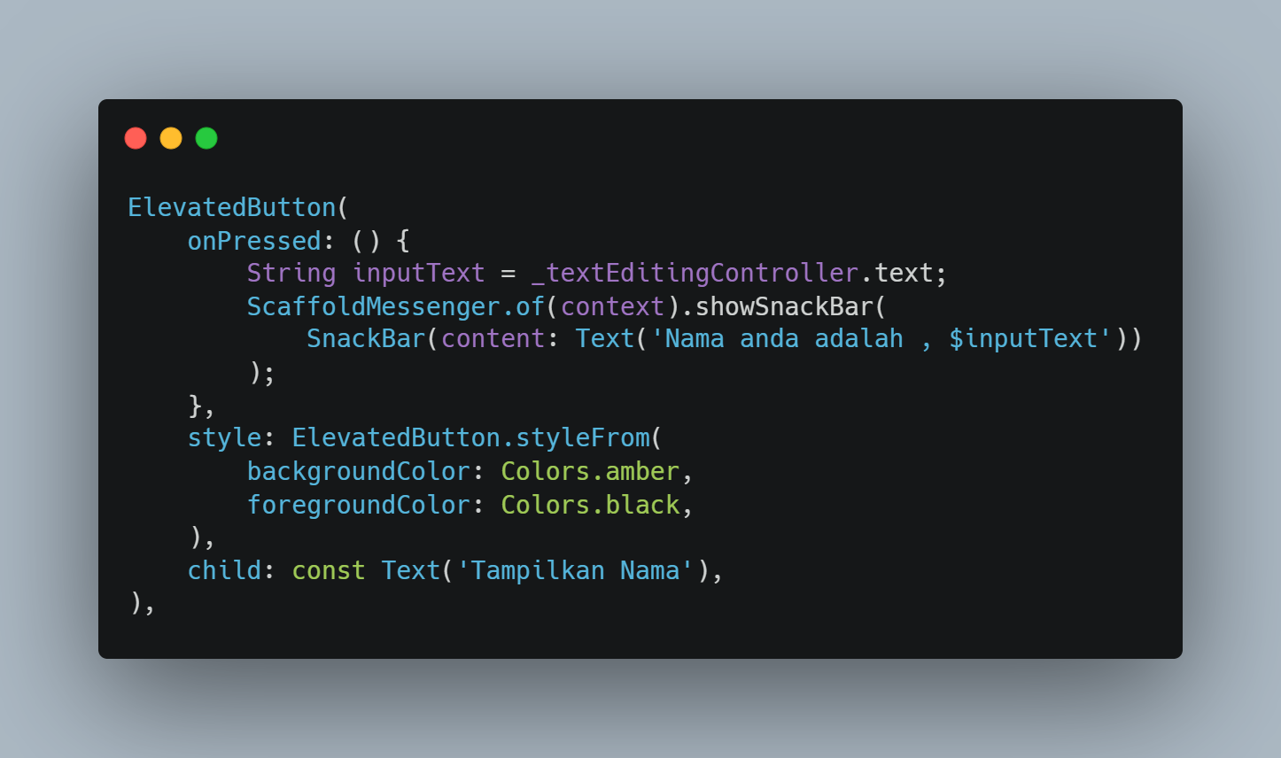 ElevatedButton dengan SnackBar