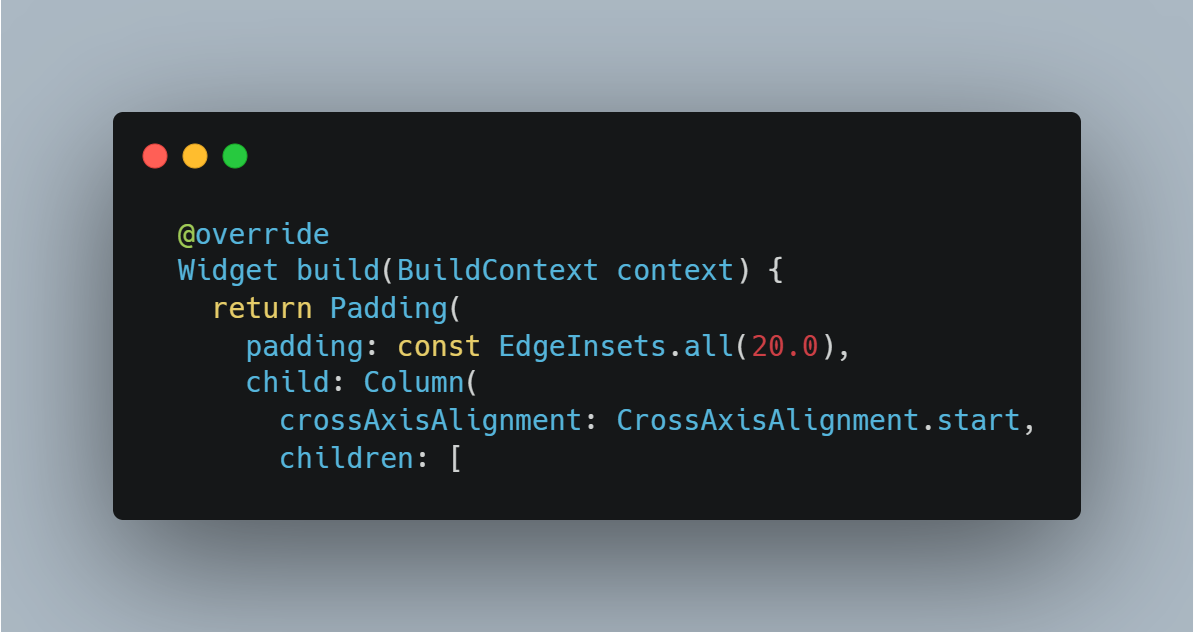 Layout Padding dan Column