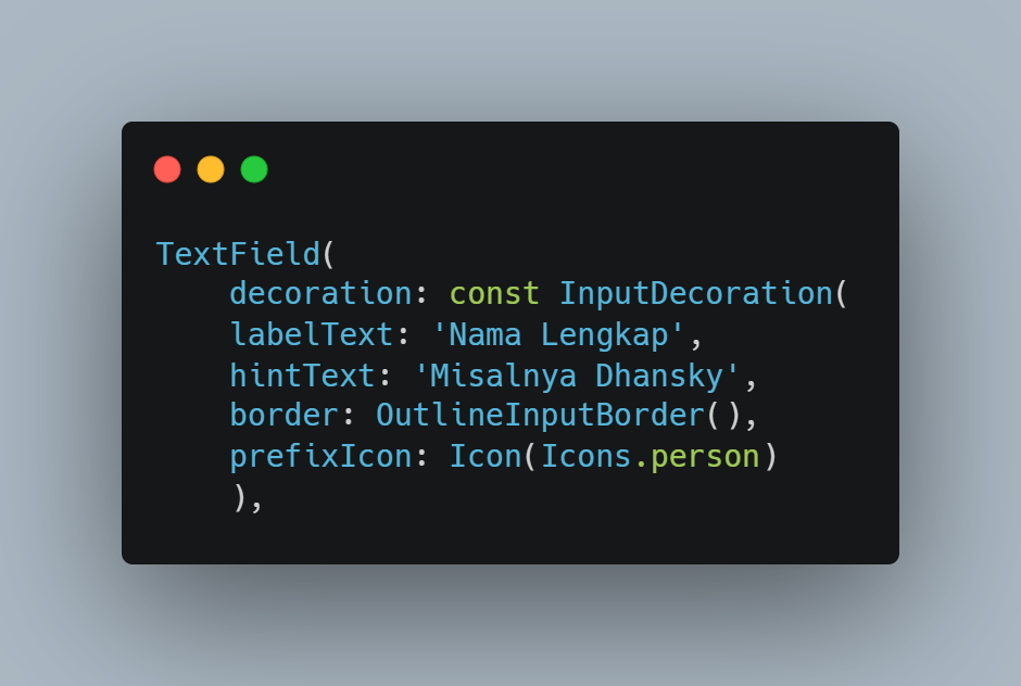 TextField dengan decoration