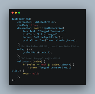 TextFormField untuk tanggal