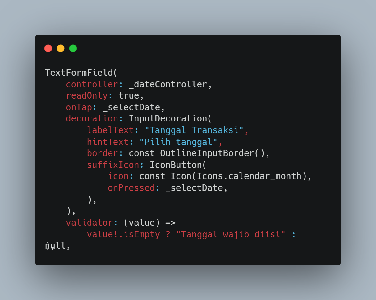 TextFormField Tanggal