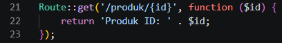 Contoh routing parameter produk berdasarkan id