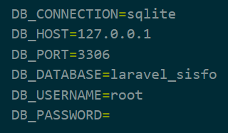 Konfigurasi .env Database