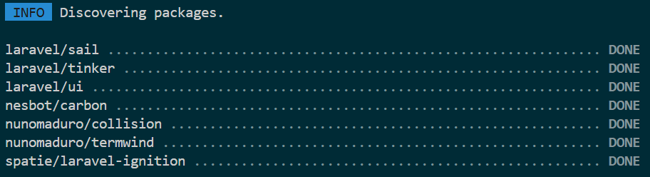 Terminal composer require laravel/ui