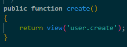 Kode action create di UserController